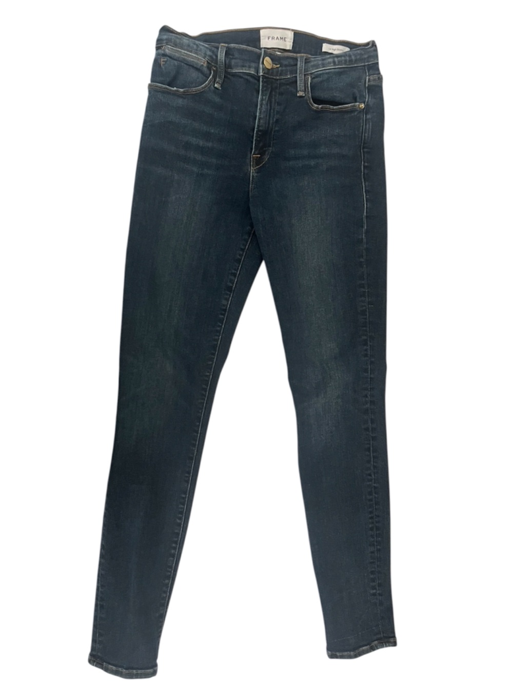 Frame Denim Women's Le High Skinny Jeans in Dark Blue Wash size 27
